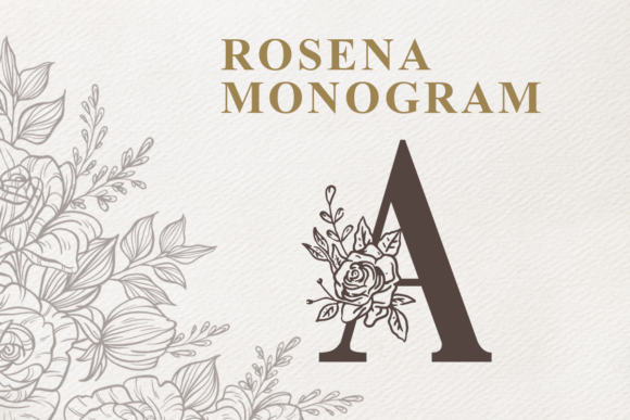 Rosena: A Romantic Decorative Monogram Font for Branding